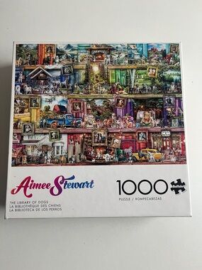 'The Library of Dogs' 1000-Piece Jigsaw Puzzle - White